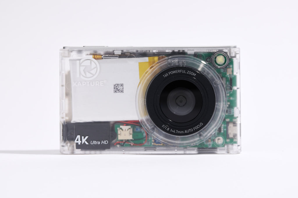 PiX Pocket Camera in Clear, front view