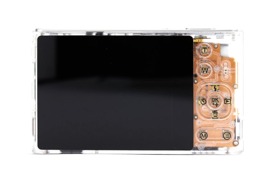 PiX in Clear, back view with screen